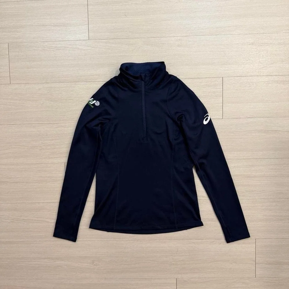 ASICS Thermopolis Half Zip Navy Blue Jacket Womens Size XS Soccer